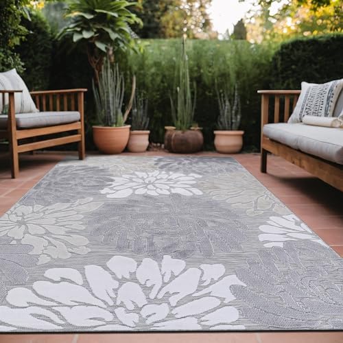 Luul Home Floral Indoor Outdoor Rugs 6x9 Large Area Rug for Living Room, Patio Decor, Kitchen, and Entryway Rug, Washable Stain Resistant Outside Carpet Beige 6 x 9 - Image 7