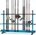 Savior Equipment Fishing Rod Rack Holder Organizer, 24-48 Slots to Hold Fresh Salt Water Spinning Rods & Reel Combo, Lightweight Aluminum Vertical Fish Pole Garage Storage Ground Display Stand by SaviorEquipment