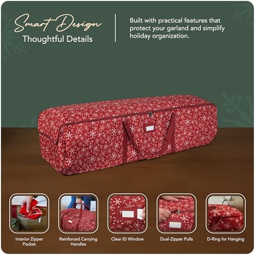 Covermates Christmas Tree Storage Bag, Red Snowflake - Image 4