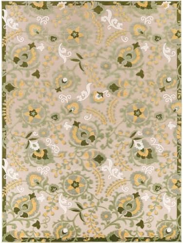 Nourison Home Aloha Ivory Green 9' x 12' Area Rug - Easy Clean, Non Shedding, Bed Room, Living Room, Dining Room, Kitchen (9' x 12') by NourisonHome