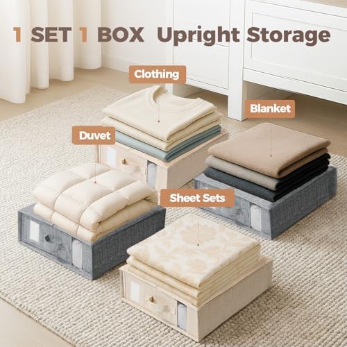 Sheet Organizers and Storage for Linen Closet, 8Pack Grey - Image 6