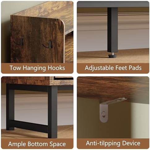 Xixini Shoe Storage Cabinet with 6 Flip Drawers, Entryway Shoe Rack, Brown - Image 6