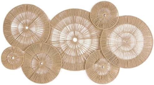 Mokof 7 Pack Handwoven Boho Baskets Wall Decor | Brown | 7"- 20" Diameter by Mokof