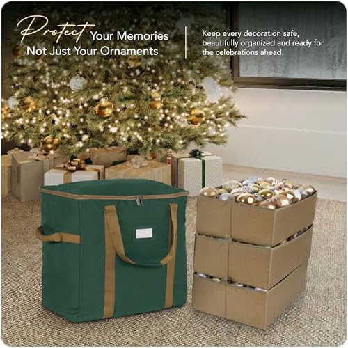 Covermates Adjustable Ornament Storage Bag, 25.5"W x 13"D x 18.5"H, Green - Image 2