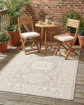 Rugs.com - Outdoor Aztec Rug – 3' 1 x 5' 3 Light Gray Indoor/Outdoor Rug – Easy-Clean, Stain-Resistant, Perfect for Patios, Decks, and Porches by Rugscom