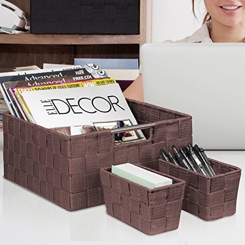 Sorbus Baskets for Organizing, 7-Piece Hand-Woven Storage Set (Chocolate) - Image 6