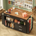 Gift Wrap Storage Cart with Foldable Drop Leaf, Crafting Table with Storage by Smilets