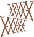 WEBI Accordion Wall Hanger,Expandable Wooden Hat Rack for Wall Mounted Coat Rack,Accordion Hat Hooks Holder for Baseball Caps,17 Peg,Rustic Brown,2 Packs by WEBI