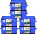 Kuber Industries 6 Pack Under Bed Storage Bags | Clothes Organizer | Non Woven Duvet, Blanket | Clear Window & Premium Zipper | Handles by Kuber+Industries