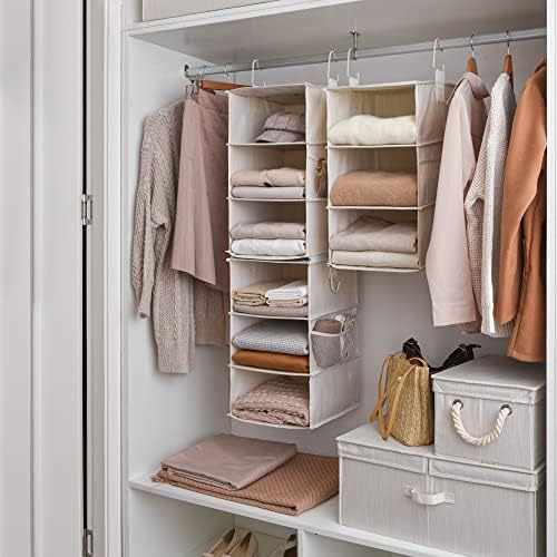StorageWorks Hanging Closet Organizer, 6-Shelf with 2-in-1 Design, Ivory - Image 2