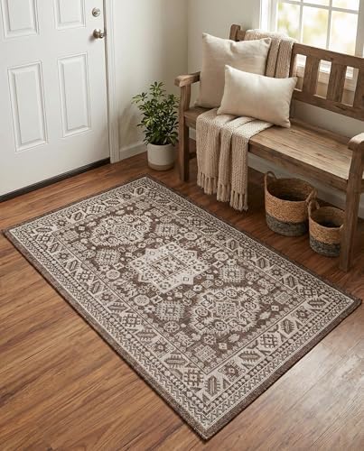 Rugs.com - Outdoor Aztec Rug – 3' 1 x 5' 3 Brown Indoor/Outdoor Rug – Weather-Resistant and Easy-Clean for Patios, Decks, and Porches - Image 5