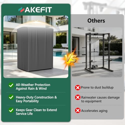AKEfit Strength Training Cover, Waterproof & Dustproof Gym Rack Cover with Zipper,Fit for Indoor and Outdoor - Image 5