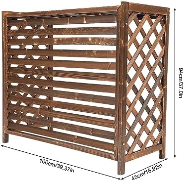 Xuthusman Air Conditioner Fence Screen, AC Covers Solid Wood Planter Rustic Wooden Outdoor Planting Frame for Outside to Hide Air Conditioner & for Outdoor Privacy - Image 2