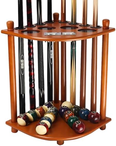 GSE Billiards Pool Cue Racks with Score Counters Hold 8 Cues, Oak by GSEGamesSportsExpert