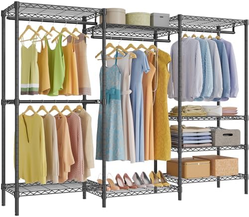 VIPEK V5 Plus Heavy Duty Clothes Rack, Large Modular Closet System, Black by VIPEK