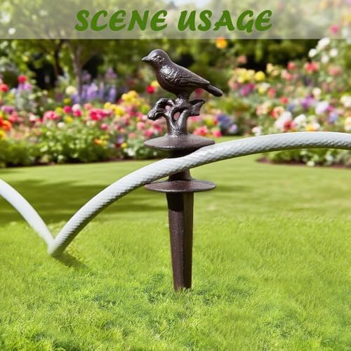 2 Pcs Heavy Duty Cast Iron Garden Hose Guide Stakes, Maijdoany Yard Art Decor, Bird-Shaped Hose Guards Keeps Garden Hose Out of Flower Beds for Plant Protection Greenhouse - Image 4