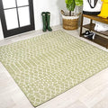 Eyely Moroccan Woven Square Rug 5X5 Lt Green/Cream, Indoor Outdoor Rug by eyely