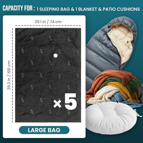 TAILI 5 Pack Outdoor Vacuum Storage Bags,Travel Compression Bags 39x29 inch - Image 2