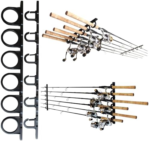 Rush Creek Creations Ceiling Fishing Rod Holder for 6 Rods, Fishing Gear (Pack of 12) by RushCreekCreations
