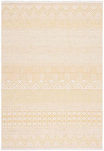 SAFAVIEH Washable Rug Outdoor Courtyard Collection - 6'7" x 9'6", Beige & Gold, Non-Shedding & Easy Cleaning, Ideal for Patio, Backyard, Mudroom (CY8196-56012) - Image 2