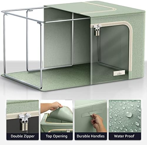 Sorbus Jumbo Clothing Storage Bins with Clear Window (2 Pack, Teal) - Image 3