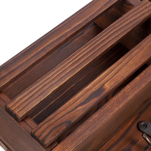 ARTIBETTER Key Holder Entryway Wood Floating Shelf Umbrella Hook Wooden Mail Rack Organizer Wall Coat Hooks Farmhouse Hanging Mail Organizer Wall Key Rack Living Room Multifunction Decorate - Image 6