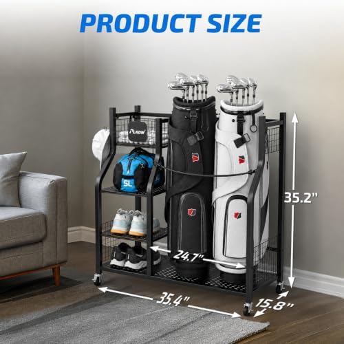 PLKOW Golf Bag Storage for Garage, Golf Equipment Organizer Rack - Image 5