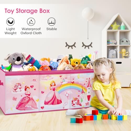 decalsweet Large Toy Box Collapsible Chest Organizer with Flip Lid for Kids - Image 5