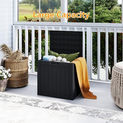 35 Gallon Pro Deck Boxes Outdoor Waterproof, Outdoor Storage Box with Lockable Lid & UV-Resistant for Patio Furniture, Outdoor Cushions, Garden Tools and Pool Supplies, Black - Image 3