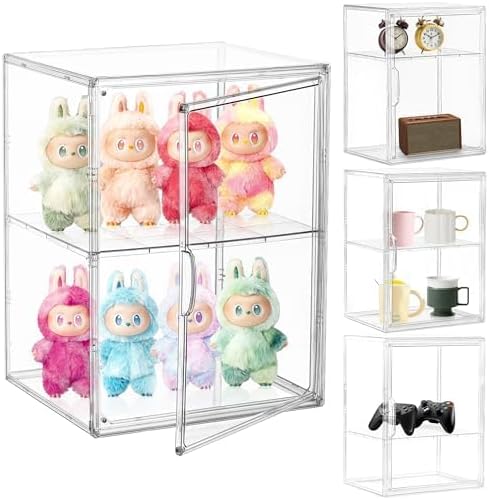 Attelite Acrylic Display Case for Figures 3 Adjustable Layers 4Pack by Attelite