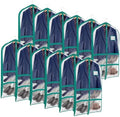 Univivi 40 Inch Dance Costume Bags for Dancers, Clear Blue-Green, 12 Pack by Univivi