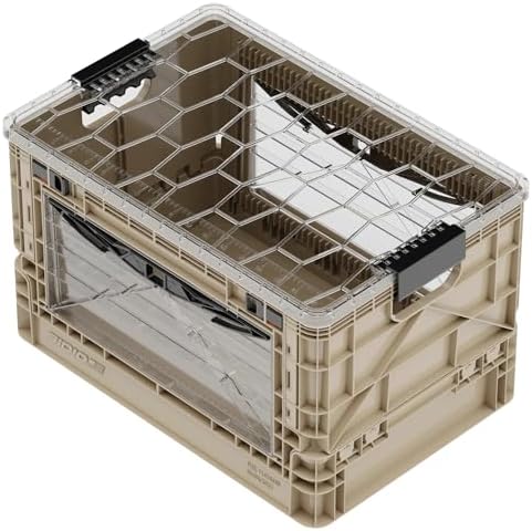 SIDIO Collapsible Storage Bin with Lid & Dividers, Tan by Sidio