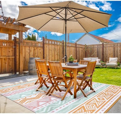 Lahome Outdoor Rug 8x10 Patio Waterproof, Outdoor Plastic Straw Camping Rug - Image 6