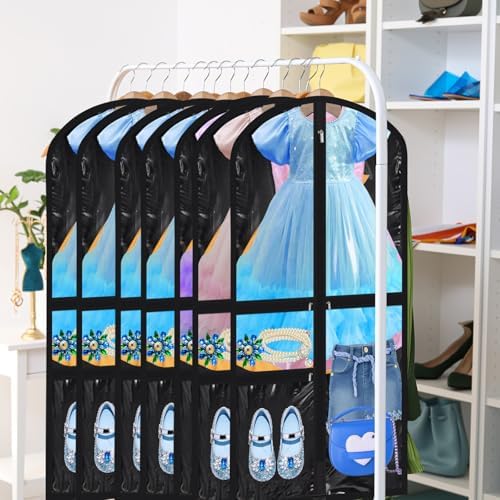 Geelin 14 Pcs Garment Bags for Dance PVC Clear, Translucent Black - Image 6
