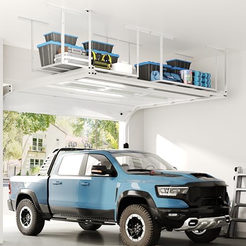 FLEXIMOUNTS 3x6 Overhead Garage Ceiling Storage Rack Organization, White - Image 6