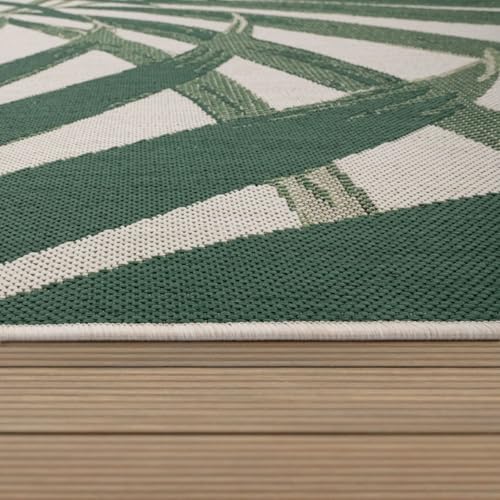 Paco Home Tropical Outdoor Rug Palm Tree & Jungle Design Flatweave in Green Beige, Size: 7'10" x 11'2" - Image 3