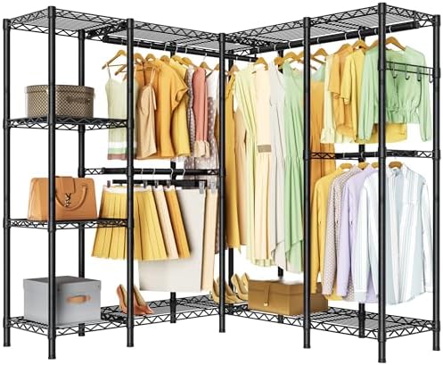 Golpart Heavy Duty Clothes Rack Metal Wardrobe with Adjustable Wire Shelves by Golpart