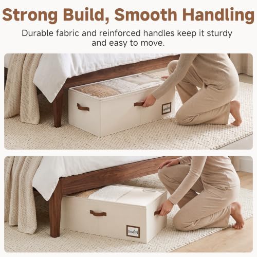 StorageWorks 10 Inch Tall Under Bed Storage Containers with Clear Lid - Image 4