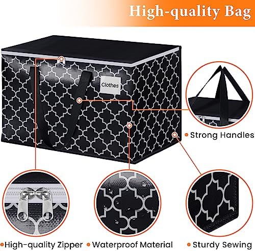 HomeHacks Heavy Duty Moving Bags, 8 Packs, 100L, Black - Image 2