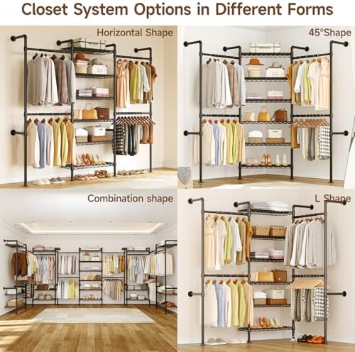 ONBRILL H3 Expandable Wall Mounted Closet System, Heavy Duty Clothing Rack - Image 6