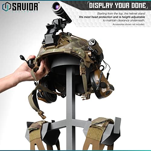 Savior Equipment H.A.B Tactical Gear Stand Helmet Vest Belt Display Rack, Military Gear Holder Plate Carrier Indoor Home Garage Free-Standing Organizer, Heavy Duty Steel Construction Hold Up To 70 lbs - Image 3