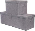 TENABORT 3 Pack Large Foldable Storage Box with Lids Fabric Storage Cube Organizer Cloth Containers Bins Baskets for Closet Clothes Clothing Bed Room by TENABORT
