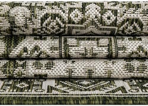 Rugs.com - Outdoor Aztec Rug – 8 Ft Octagon Green Indoor/Outdoor Rug – Weather-Resistant Flatweave Area Rug for Patio, Deck, and Porch - Image 7
