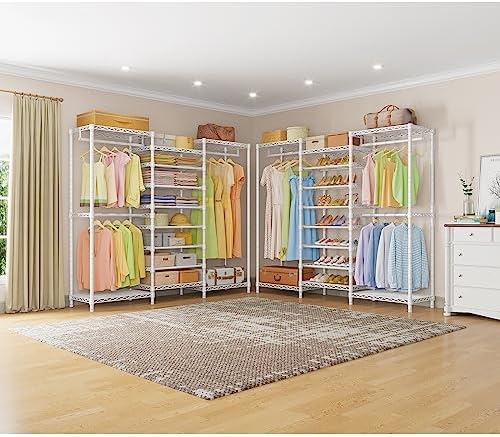 VIPEK S3 Freestanding Clothes Rack with 8-Tier Shoe Shelves, White - Image 4