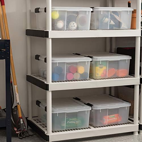 IRIS USA 6-Pack 31 Qt Storage Bins with Gasket Lids, Clear/Black - Image 5