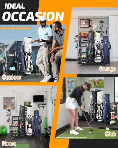 PLKOW Golf Bag Storage for Garage, Golf Equipment Organizer Rack - Image 6