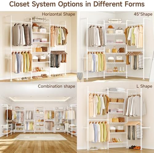 ONBRILL H3 Expandable Wall Mounted Closet System, Heavy Duty Clothing Rack - Image 6