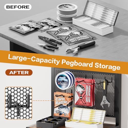 Olakee Fishing Rod Holders, Rolling Fishing Rod Rack for Garage & Boat, Tackle Box & Reel Holder Cart, Easy Assembly Fishing Gear Management System, Ideal Birthday Gift for Men Dad Anglers - Image 3