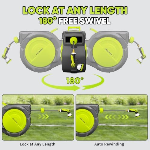 110 FT 1/2" Retractable Garden Hose Reel, Wall Mount - Image 6