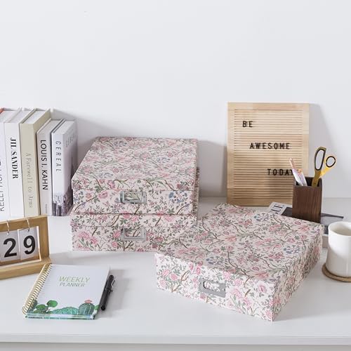 Soul & Lane - Nesting Floral Photo Storage Boxes with Lids, Set of 3 - Image 7